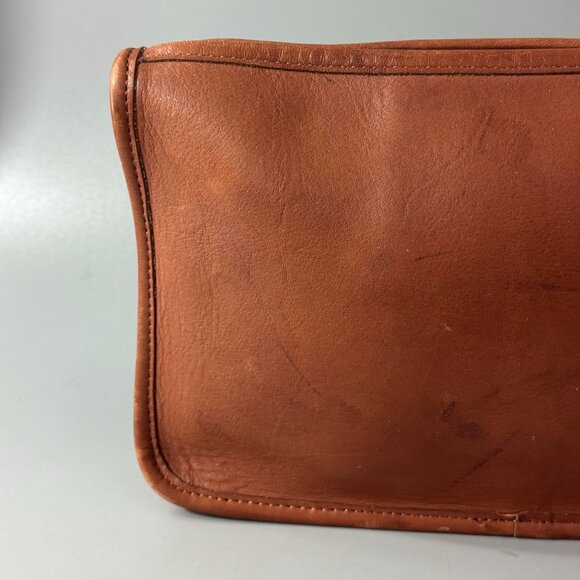 Authenitc Vintage Coach 9972 British Brown Leather Zip Top Clutch Bag - Picture 6 of 14